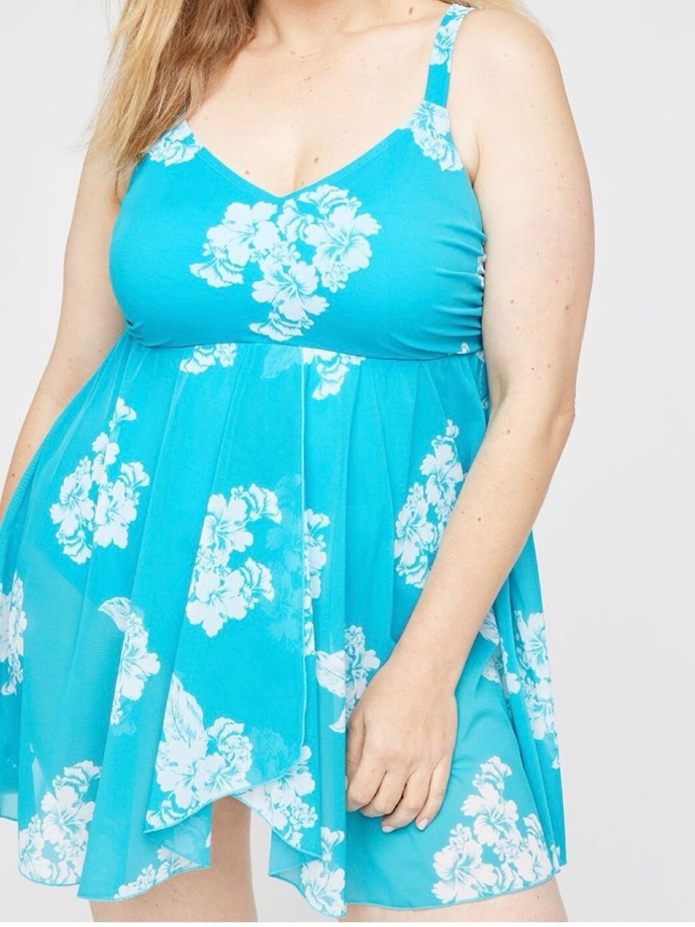 NWT Catherine’s Hibiscus Breeze Swim Dress  22W 3X ~ Bathing Suit Plus